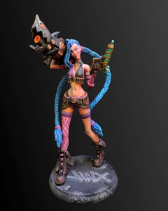 <span class=keywords><strong>Figurine</strong></span> miniature Jinx de <span class=keywords><strong>League</strong></span> <span class=keywords><strong>of</strong></span> Legends, peinte à la main, <span class=keywords><strong>figurine</strong></span> de collection 3D personnalisée, service de production rapide et livraison mondiale - Product Image 1
