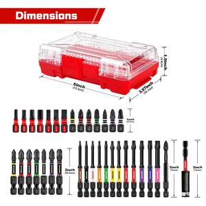 Bộ tua vít tác động công nghiệp GEINXURN 35 món, đầu Phillips, thép không gỉ, mã màu, kèm giá đỡ mũi vít 75mm - Product Image 2
