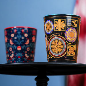 Vente en gros décoration intérieure personnalisée cire de soja de luxe 3 mèches de bougie parfumée parfum arôme céramique décalcomanie impression pot bougies cadeau - Product Image 5