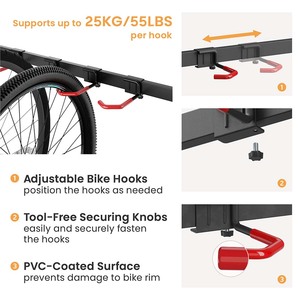 Support vertical pour 5 vélos LBS06-02, robuste, pour intérieur, support <span class=keywords><strong>de</strong></span> <span class=keywords><strong>rangement</strong></span> pour vélos, <span class=keywords><strong>garage</strong></span>, support mobile pour sol, organisateur - Product Image 3