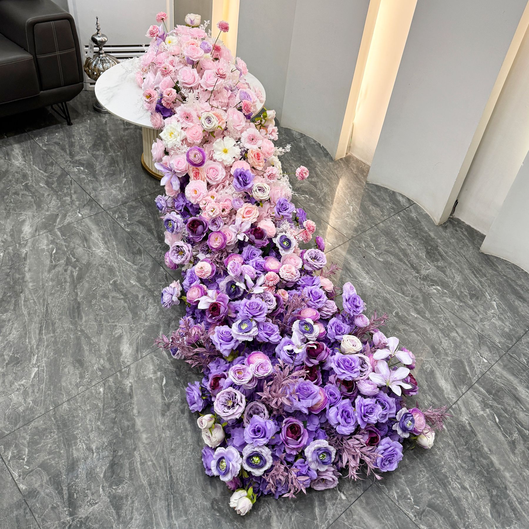 Fila di fiori viola a cascata con fiori pendenti - 2003070 cm