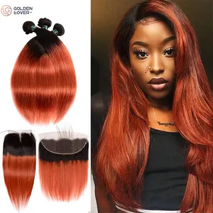 Brazilian Straight Hair Bundles Ombre T1B/350 Color Hair Weave 100% Human Remy Hair Extension