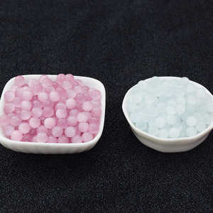 Cuentas sueltas de piedra ojo de gato rosa y blanca, redondas, para pulseras y cuerdas DIY, origen Jinhua, primavera 2023 - Product Image 4