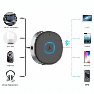 ตัวรับสัญญาณที่รองรับบลูทูธในรถยนต์ BT5.0อะแดปเตอร์ไร้สาย3.5MM USB สเตอริโอพร้อมไมโครโฟนแฮนด์ฟรี DSP <span class=keywords><strong>voiceless</strong></span> - Product Image 3