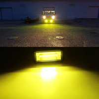 Barre lumineuse LED jaune 5 pouces 72W tout-terrain 3000K 12V 24V, éclairage de travail LED ambre pour VTT 4X4 UTV bateau auto camion voiture, feux antibrouillard LED