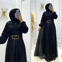 Robe Turque en Chiffon Verte 2023, Dernières Créations, Longue Abaya Musulmane, Kaftan pour Femmes, Dubaï, Vêtements Islamiques et Ethniques