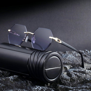 Custom Logo 2025 Fashion Retro Men Women Octagon <b>Gradient</b> Sun Glasses UV400 Rimless Polygon <b>Sunglasses</b> - Product Image 6