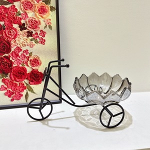 Thủ công xe đạp Snack khay W/Mận Blossom-Sắt & Glass trái cây tấm cho đám cưới món tráng miệng tự chọn, hiện đại trang trí nội thất 106 - Product Image 1