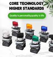 Interruptor de Botón Pulsador Momentáneo de Metal con Cabezal Plano Redondo de 22 mm, Serie XB4 1NO, Auto-Reinicio, Impermeable IP65