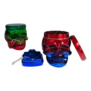 4-layers Skull Design Dual Color Electroplating Process Manual Metal Material <b>Herb</b> <b>Grinder</b> - Product Image 4