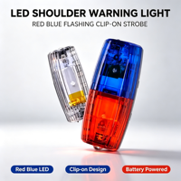 Lampe d'avertissement LED d'épaule rouge et bleue clignotante, stroboscopique, à clipser, alimentée par batterie, pour la sécurité des patrouilles routières et la sécurité générale (vente en gros)