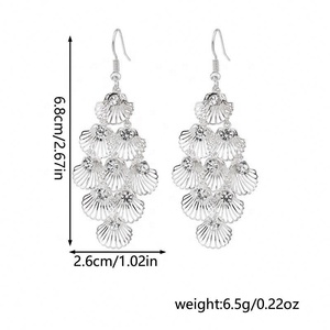 French Romantic Silver Alloy <b>Earrings</b> Niche Fashion <b>Long</b> Drop <b>Earrings</b> with Exaggerated Feminine Temperament New Arrival - Product Image 3