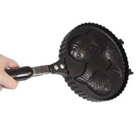 Moule à gaufres antiadhésif épais à 3 cavités en forme de poisson, pour cuisinière à gaz, idéal pour les desserts et snacks japonais à la maison
