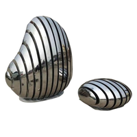 Pierres Cailloux Gouttes d'Eau Sculpture en Métal Poli Lisse Miroir Sculpture en Acier Inoxydable à Vendre