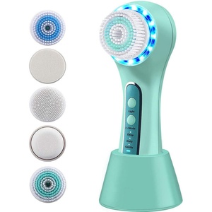 Cepillo de Limpieza Facial Eléctrico Multifunción de Silicona Verde, Alimentado por USB, ABS+PC, Portátil, Limpieza Profunda, Impermeable, Cuidado Corporal - Product Image 2