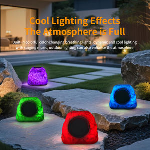 ST05 Set di 2 altoparlanti Rock a colori commutabili a denti blu resistenti alle intemperie ricarica solare assistita per lo <span class=keywords><strong>spazio</strong></span> abitativo del Patio del cortile - Product Image 6