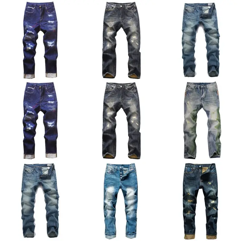 Wholesale new loose straight high street fashion men's jeans