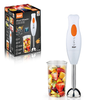 Mixeur Plongeant RAF R.268 300W, 4 Lames, Bol de 600ml, Interrupteur Unique, en Acier Inoxydable, pour Jus, Sauces et Préparations Culinaires