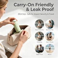 Flacon de voyage rechargeable 4-en-1 anti-fuite pour shampoing, lotion, démaquillant et flacons distributeurs étanches