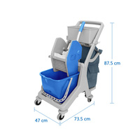 Chariot de nettoyage professionnel avec essoreuse pour seau d'eau 15L – Solution d'hygiène commerciale