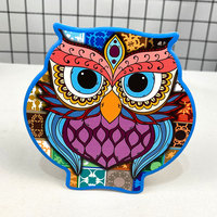 Sous-verres en céramique avec motifs de hibou, tapis de tasse pour boissons, vente en gros d'usine