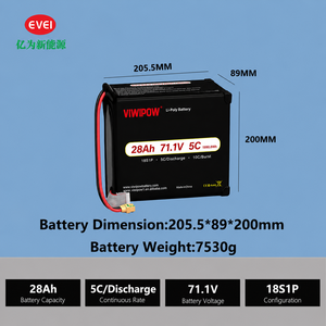 Stock important - Batterie Lipo 28000mAh 18S 71.1V 10C pour drone RC, pack de batteries FPV rechargeable, voiture/hélicoptère, puissante et robuste - Product Image 5
