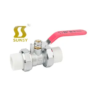 china shunshui sunsy agriculture irrigation heavy duty double union Nickel Plating Brass Sanitary Water PPR pipe Ball Valve