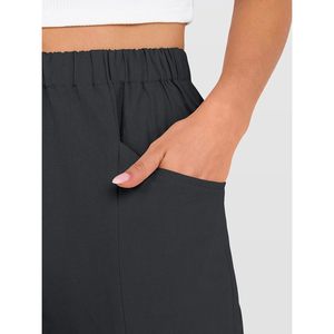 FOXA Pantalon Capri pour femme, taille haute, élastique, longueur cheville, respirant, avec poches, tenue décontractée pour la plage et le travail - Product Image 6