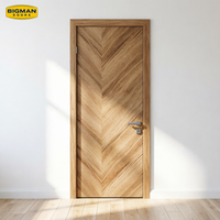 Porte intérieure acoustique en chêne massif pré-montée, style chevron, insonorisée, pour salon, de la marque Canadian Family House