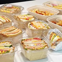 Boîte d'emballage de gâteau carré PET Transparent de haute qualité de 3 pouces Design élégant Emballage de sandwich recyclable alimentaire industriel
