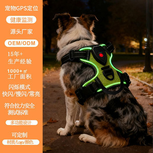 LED <b>Dog</b> Harness With <b>Lights</b> For Small Medium Large <b>Dogs</b> Oxford Cloth Chest Strap Solid Pattern CL-02 - Product Image 5