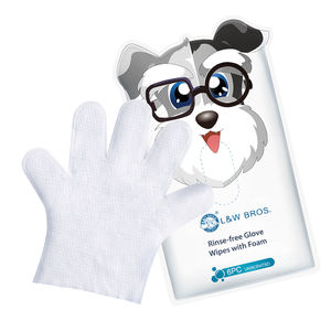 Hypoallergene Umweltfreundliche Haustier-Handschuhe & Feuchttücher mit Schaum, Spülfrei für Hunde & Katzen, Einweg mit Anpassbarem Logo - Product Image 3