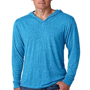 T-shirt à capuche tendance pour homme, manches longues, personnalisé, en polyester de haute qualité, tricot simple, anti-UV, imperméable, grande taille, OEM - Product Image 1