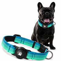 Collier pour chien étanche avec support intégré pour AirTag et GPS, réglable, réfléchissant, rembourré, avec anneau en D en alliage de zinc, tailles S à XL