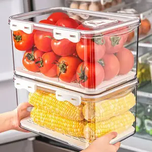 食品储物盒保鲜蔬菜分类冷冻大容量密闭食品容器冰箱收纳器
