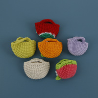 2025 poupée vêtements accessoires Crochet Mini sac à main avec fleurs de fruits décoration pour vêtements porte-clés bricolage accessoires