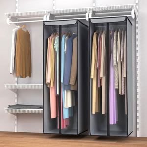 Hanging Closet Organizer Bags, Large Storage Bags with Clear Window, Premium Hanging Storage Bags for Suits, Coats and Dresses - Product Image 3