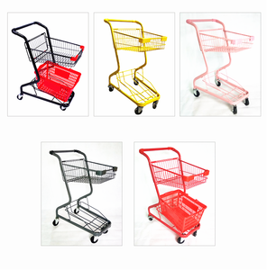 Üretici sıcak satış süpermarket 2 katmanlı alışveriş arabası sepeti plastik sepet ile - Product Image 3