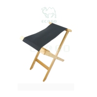 Tabouret pliant pour pieds en bois bambou, 1 pièce, toile
