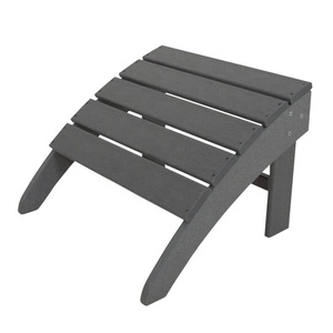 Plastic Recycled HDPE Resin Ottoman for Outdoor Garden Furniture Adirondack Deck Chair,Grey