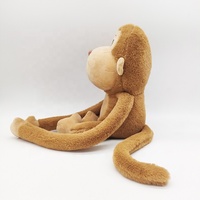 Peluche singe à longues membres, douce, marron, avec bras et queue flexibles