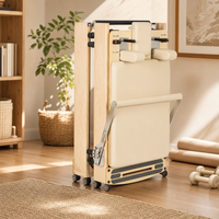 Pilates Reformer Pliable pour la Maison – Équipement de Silencieux avec Chariot en Bois Massif pour l'Entraînement