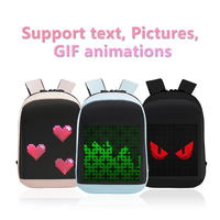 Mochila con Pantalla LED Programable para Teléfono Móvil, Mochila Digital con Pantalla LED, Mochila Inteligente con Luz LED de Ojos de Demonio