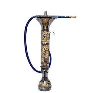 Authentique Ensemble Chicha Khalil Mamoon avec Filtre en Laiton Doré et Narguilé à Glace - Chicha à Noyau en Laiton Massif de 100 cm - Product Image 2