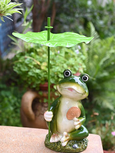 Porte-encens en résine en forme de grenouille pour l'extérieur, lampe solaire sur pied, style campagnard, décoration de jardin - Product Image 3