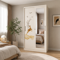 Armoire en acier de petite taille, placard métallique pour chambre compacte, appartement, chambre de location