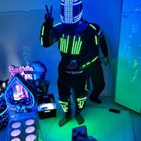 Vêtements de robot à led Spectacle de danse lumineux pour boîte de nuit avec lumière led cpstumes costumes de danse costume de robot à led