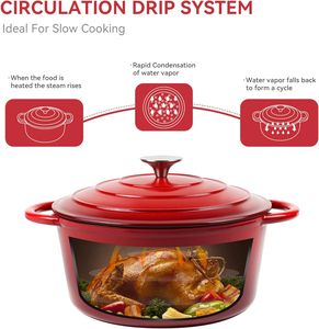 Heavy Duty Enameled Cast Iron Round Dutch Oven with Lid <strong>Pots</strong> and Pans <strong>Nonstick</strong> Cookware <strong>Set</strong> Cast Iron <strong>Pots</strong> - Product Image 5