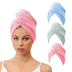 Serviette de séchage des cheveux en molleton de corail en microfibre à séchage rapide fabricant en vrac serviette tissée maison coiffure adulte traitement cosmétique - Product Image 1