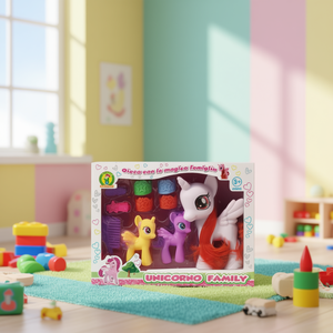 Set Familiar Unicorno 18x24 Cm Con 3 Ponis Y Accesorios Para Niños De 3+ Años - Product Image 3